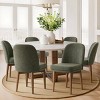 Modern Dining Chairs Set of 8, Upholstered Accent Side Chairs with Double Cushion Seat and Walnut-Finish Solid Wood Legs-Tanpinhause - 2 of 4