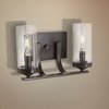 Minka Lavery Industrial Wall Light Sconce Downtown Bronze Hardwired 13" 2-Light Fixture Clear Seeded Glass Shade for Bedroom - 2 of 3