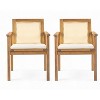 Christopher Knight Home Otis Outdoor Rattan Weave Acacia Dining Chairs with Removable Cushion (Set of 2) - 3 of 4