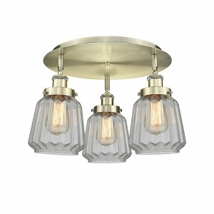 Chatham - 3 Light Flush Mount In Art Deco Style-8 Inches Tall and 18.25 Inches Wide - 1 of 1