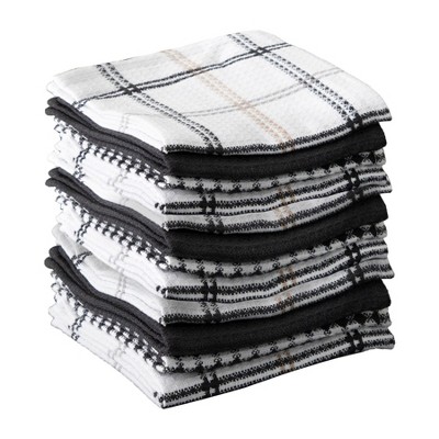 T-fal Coordinating Flat Waffle Weave Dish Cloth, Twelve Pack