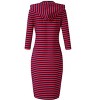 Clearlove Women's Casual Pocket Slim Pullover Maxi Hoodie Dress - 3 of 4