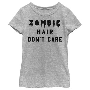 Girl's Lost Gods Halloween Zombie Hair Don't Care T-Shirt - 1 of 4