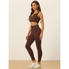 Allegra K Women's Seamless Ribbed Bra High Waisted Leggings Workout Set - 2 of 4