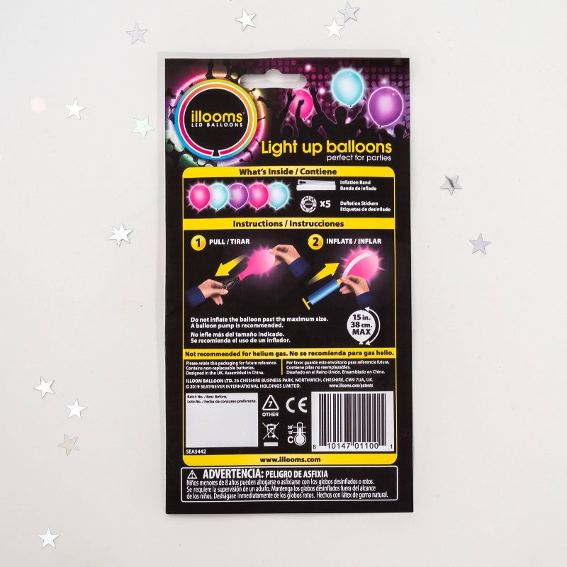 5ct illooms LED Light Up Mixed Solid Balloon, 4 of 11
