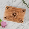 Mela Artisans Serena Wooden Handcrafted Box with Hinged Lid- Medium, Medium Burnt Finish - 2 of 4