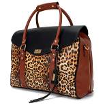 Badgley Mischka Travel Weekender Bag - Brown Leopard Print