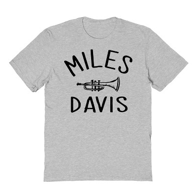 Miles Davis Men's Trumpet Sketch Short Sleeve Graphic Cotton T-Shirt