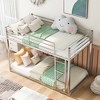 Twin Over Twin Metal Bunk Bed with Ladder for Bedroom - 2 of 4