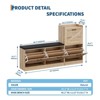 Shoe Storage Bench with 4 Flip Drawers and Padded Seat Cushion, Narrow Hidden Shoe Cabinet Organizer for Hallway, Entryway Bench, Oak - 2 of 4
