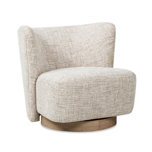 Jennifer Taylor Home Miranda 30" Armless Swivel Accent Chair, Natural Gray Chenille - 1 of 4