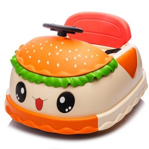 VisioGear Kids Ride On Bumper Car, Cute&Realistic Hamburger Design, Storing Space, Anti-rollover For 2-5, Yellow, 27.95"*23.62"*12.99" - 1 of 4