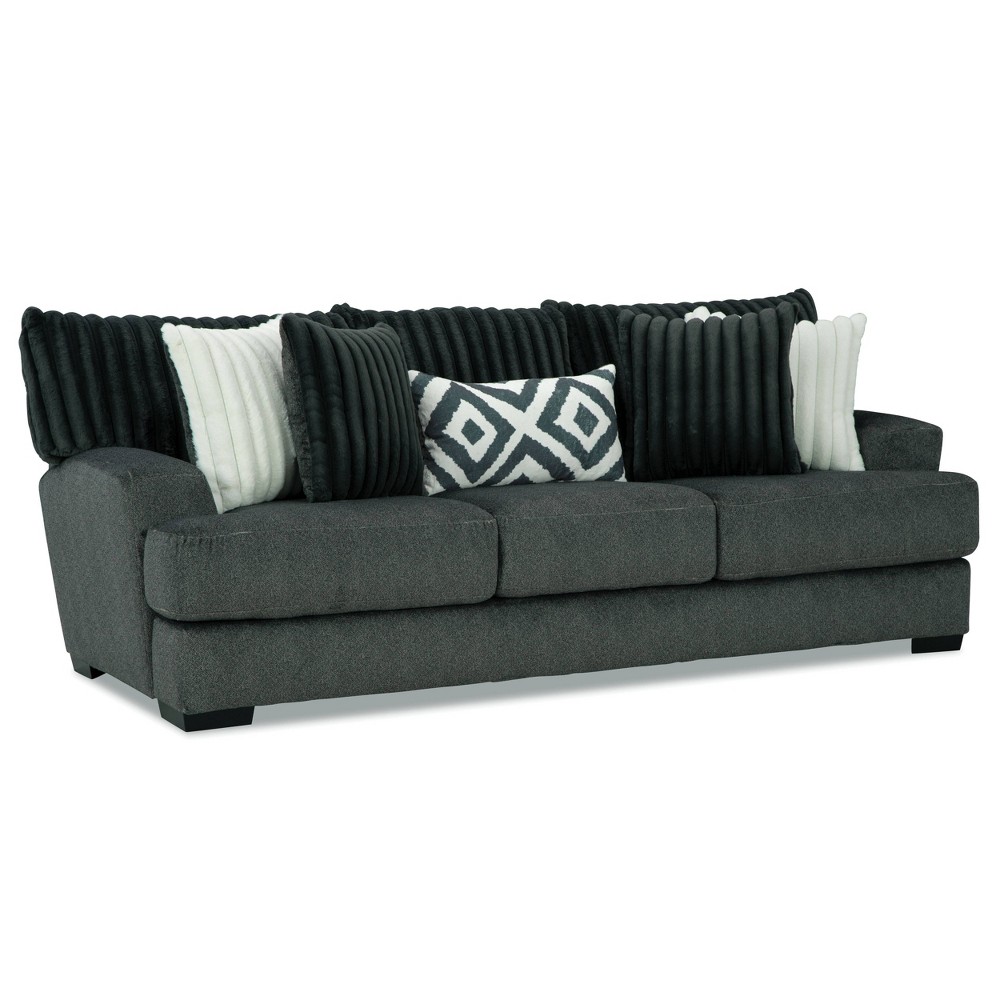 Photos - Sofa HOMES: Inside + Out Telven 98"  Chenille Channel Tufted with Pillows G