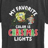 Women's - SpongeBob SquarePants - My Favorite Color Is Christmas Lights Short Sleeve Graphic T-Shirt - 2 of 4