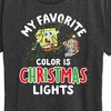 Women's - SpongeBob SquarePants - My Favorite Color Is Christmas Lights Short Sleeve Graphic T-Shirt - image 2 of 4