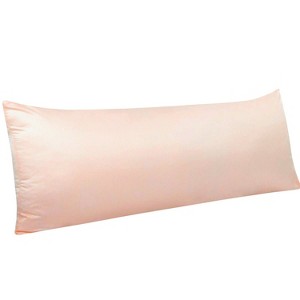 Satin Zippered Body Pillowcase, Silky Slip Cooling Body Pillow Cover - NTBAY - 1 of 4