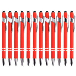 Unique Bargains Metal Black Ink Medium Point 2 in 1 Ballpoint Pen with Screen Touching Tip Style 1 12 Pcs - 1 of 4
