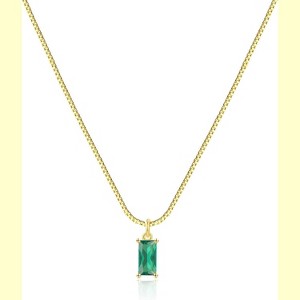 Diamond Necklaces for Women 14K Gold Plated Birthstone Necklace - 1 of 4