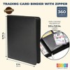 Bright Creations Card Binder with Zipper - 9 Pockets Trading Cards Album Folder - 360 Side Loading Pockets (Black) - 2 of 4