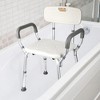 Shower Chair Seat for Senior up to 350lb Capacity with Padded Armrests for Bathtub Slip Resistant Shower Seat Adjustable Height - 2 of 4