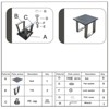 DSVIMOY Patio End Table, Neutral Tones, Modern Geometric Pattern, Pewter, 23"*23"*22" - 4 of 4