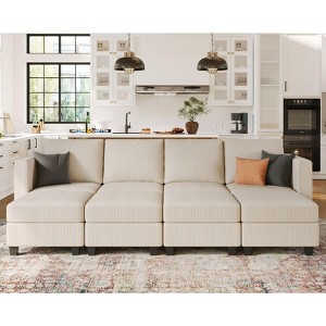 Belffin Oversized Modular Sectional Sleeper Couch, Corduroy Luxury Sectional Sofa with Storage Ottoman for Living Room - 1 of 4