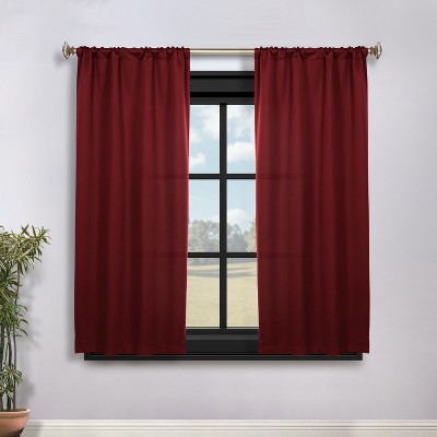 Classic Modern Solid Room Darkening Semi-Blackout Curtains, Rod Pocket, Set of 2 by Blue Nile Mills