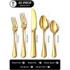 BRINJOY 40-Piece Gold Flatware Set - 8-Person Stainless Steel Cutlery Set with Mirror Polish, Dishwasher Safe for Kitchen & Dining - 2 of 4