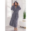ADR Women's Robe, Plush Fleece Women's Bathrobe with Hood, Long Fluffy Fuzzy Bath Robe Pink Purple Plus Size - 2 of 4
