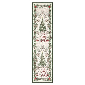 Washable Christmas Area Rugs, Christmas Tree Print Winter Home Decor Rug, Xmas Soft Non Slip Throw Carpet - 1 of 4