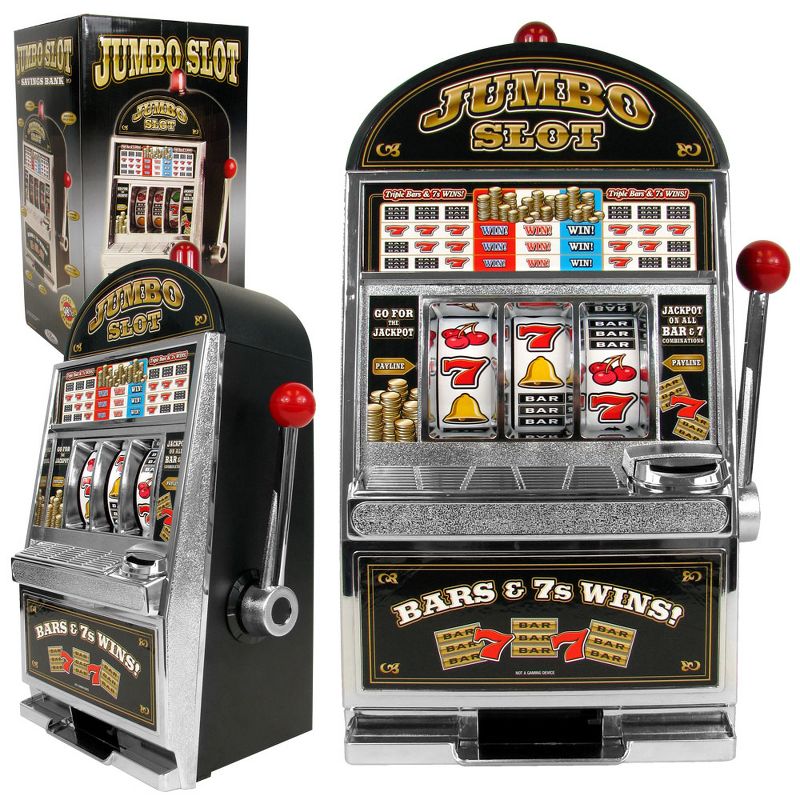 Trademark Poker Jumbo Casino Slot Machine Bank - Chrome, 4 of 5