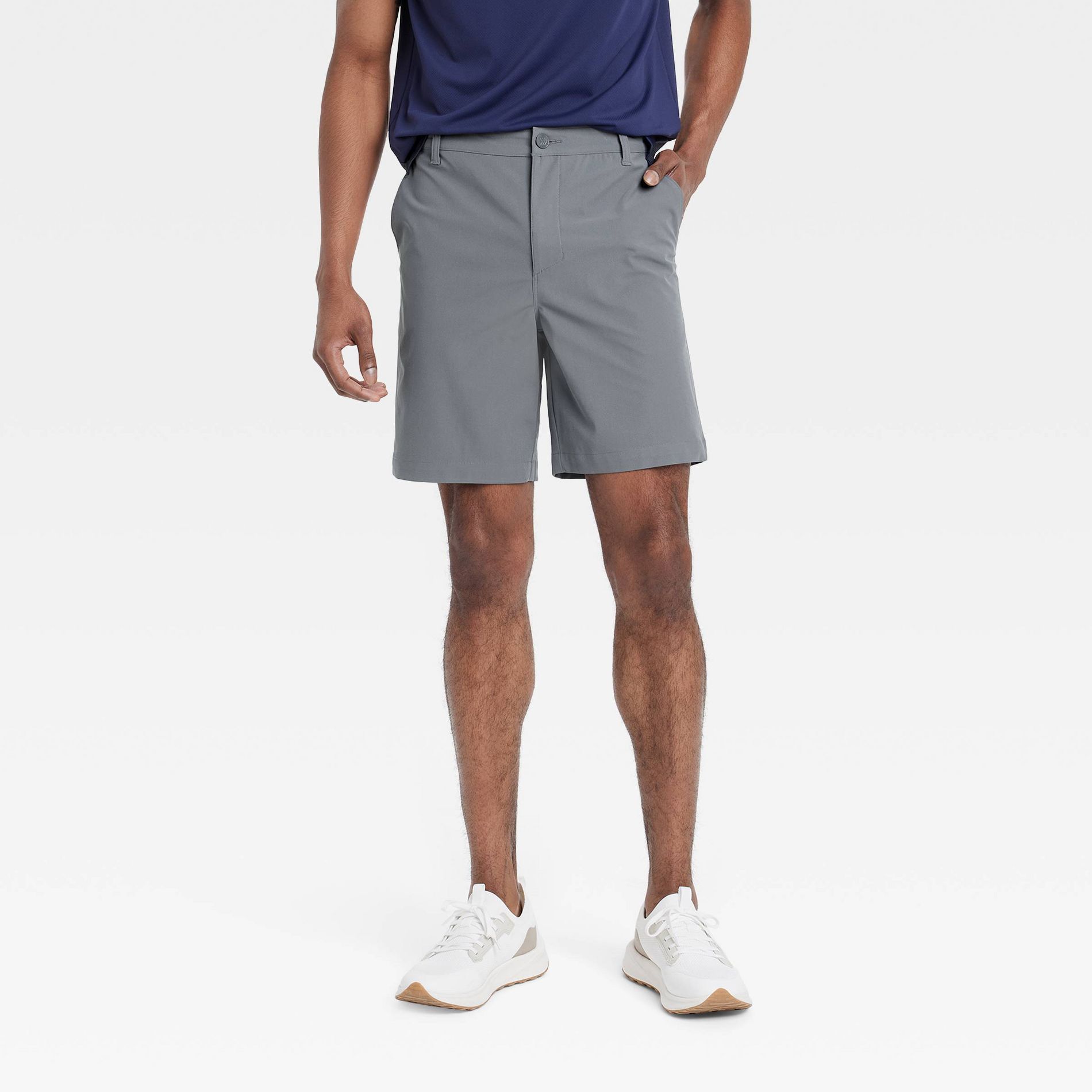 Men's 8" Golf Shorts - All In Motion™ Dark Gray 38: Moisture Wicking, Quick Dry, Zippered Pocket