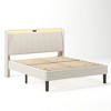 ALEXOUN Platform Bed Frame with Fabric Upholstered Headboard, Wooden Slats Support,for Bedroom,Apartment, - 4 of 4