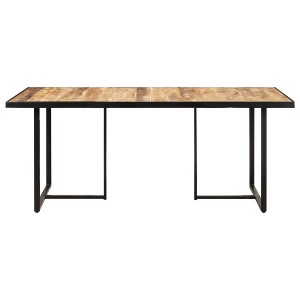 vidaXL Dining Table Natural Mango Wood Solid mango wood Large Seats Many - 63" x 31.5" x 29.9" Rough Mango Wood - 1 of 4