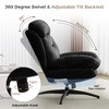 Velvet Rocking and Swivel Ergonomic Lounge Chair with Ottoman, High-Density Foam, Wide Armrests and Sturdy Metal Base - 2 of 4