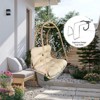 Okak Outdoor Egg Chair with C Type Bracket, Outdoor Hanging Chair with Cushion and Pillow, Outdoor Accent Chair for Garden, Backyard - 3 of 4