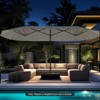 Costway 15.5 FT Extra-Large Patio Umbrella with LED Solar Lights & 12 Heavy-Duty Ribs Beige/Orange/Brown/Gray/Navy/Red - 4 of 4