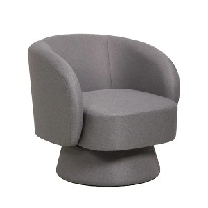 LeisureMod Raze Modern Swivel Barrel Accent Chair – Upholstered Chair with Pine Wood Base for Living Rooms, Bedrooms, or Offices - 1 of 4