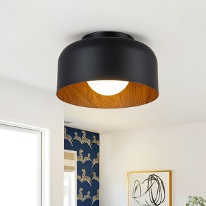 LLHZSY 1-Light 8 3/5" Matte Black Flush Mount Ceiling Light, Includes Mounting Hardware - 1 of 4