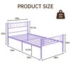 Metal Bed Frame w/Headboard, Quiet Heavy Duty Platform, Underbed Storage, No Box Spring - 3 of 4