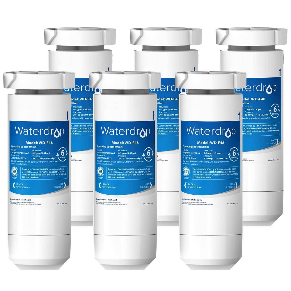 Waterdrop 6pk Replacement for GE XWF Refrigerator Filter