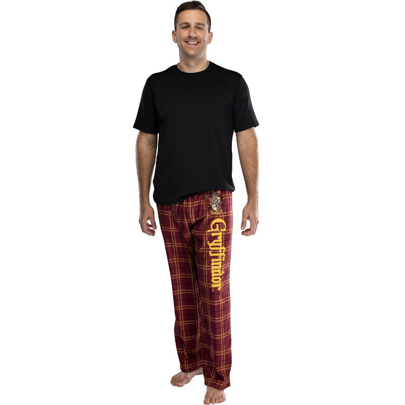 Harry Potter Adult Mens' House Crest Plaid Pajama Pants - All 4 Houses Gryffindor Ravenclaw Slytherin Hufflepuff, 2 of 3