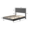 homfan Bed Frame with Velvet Headboard Adjustable, Strong Wooden Slat Support, No Box Spring Needed, Noise Free Sleep,Easy Assembly,Grey Bed Frames - 2 of 4