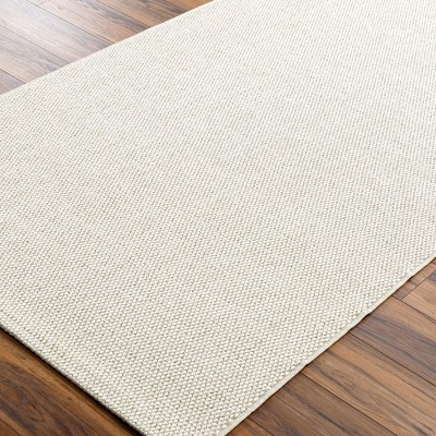 Ivory Rectangular Synthetic Easy Care Indoor/Outdoor Rug
