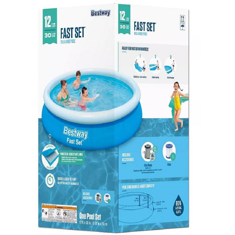 Bestway Fast Set 12ft X 30in Round Inflatable Pool Set, 2 of 4
