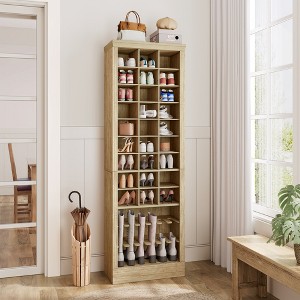 Brafabhome 9-Tier Wood Shoe Storage Cabinet, Holds 30 Pairs, Freestanding 74.9" Tall Shoe Closet Organizer, Handbag Storage Rack for Entryway Bedroom - 1 of 4