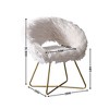 CAVINAS Faux Fur Accent Chair with Curved Back and Metal Sled Frame,Comfy Upholstered Living Room Chairs,Reading Chairs for Living Room - 3 of 4