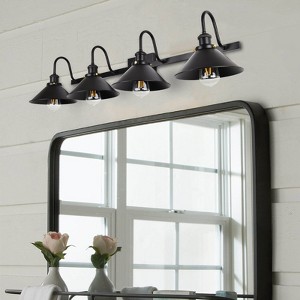 PAKOKULA 4-Lights Black Modemn Dimmable Bathroom Vanity Light with Metal Cone shade - 1 of 4