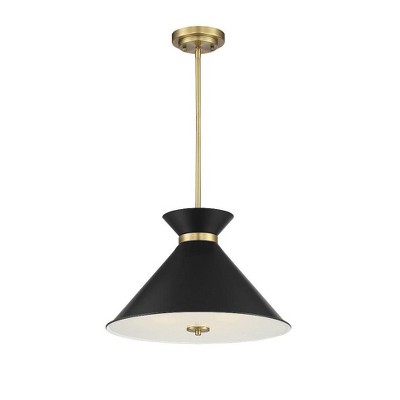Savoy House Lamar 3 - Light Pendant in  Black/Warm Brass