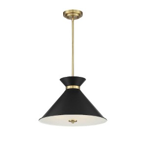 Savoy House Lamar 3 - Light Pendant in  Black/Warm Brass - 1 of 4
